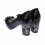 Pantofi eleganti dama, negru, din piele naturala box, toc 6 cm - NA41NEGRU